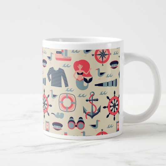 Marine Life Patroon Grote Koffiekop (Rechts)