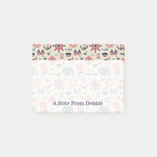 Marine Life Patroon | Jouw namen toevoegen Post-it® Notes (Voorkant)