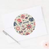 Marine Life Patroon Ronde Sticker (Envelop)