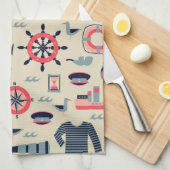 Marine Life Patroon Theedoek (Quarter Fold)