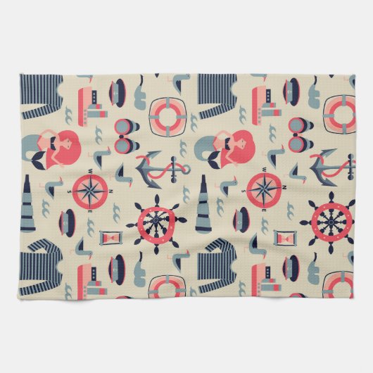 Marine Life Patroon Theedoek (Horizontaal)