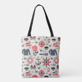 Marine Life Patroon Tote Bag (Achterkant)
