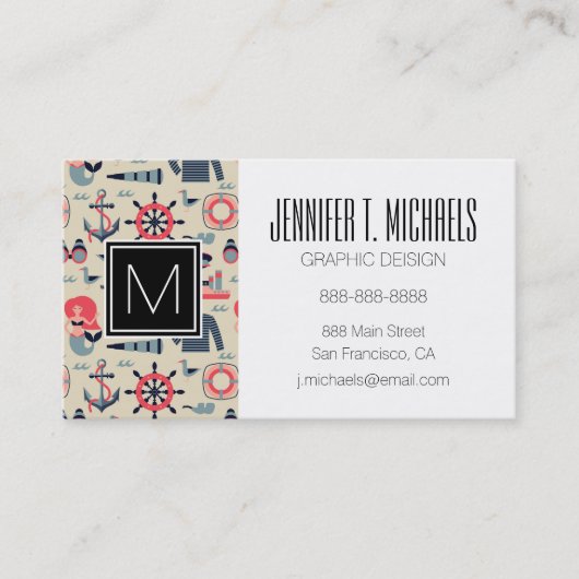 Marine Life Patroon Visitekaartje (Voorkant)