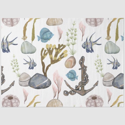 Marine Life Serie Ontwerp 30 Tissuepapier (Voorkant)