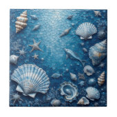 Marine Life Underwater Seashells Fish Backsplash Tegeltje (Voorkant)