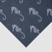 Marine Life zeepaardje op Navy Blue Tissuepapier (Detail)