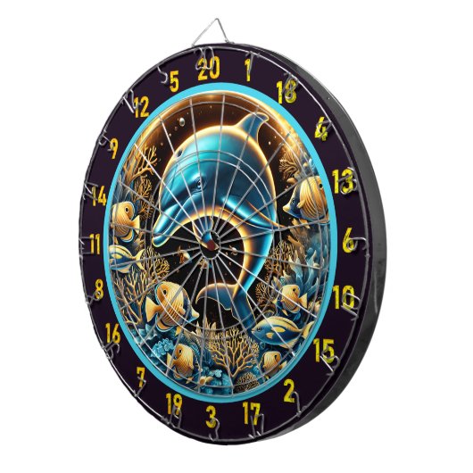 Marine Majesteit Dolfijn Dartbord Magic (Voorkant Rechts)
