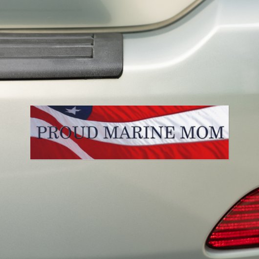 Marine Mam American Flag Bumpersticker (Op auto)