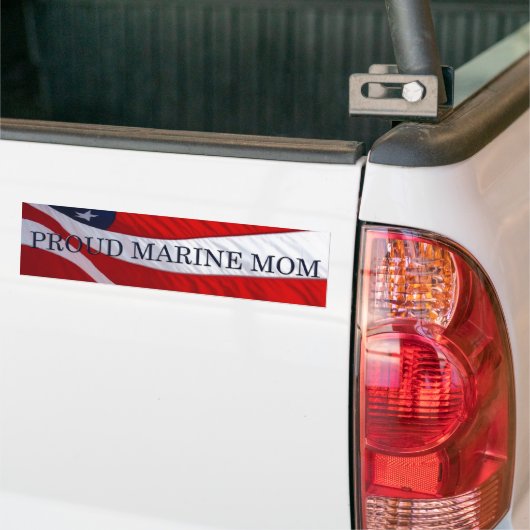 Marine Mam American Flag Bumpersticker (Op Truck)