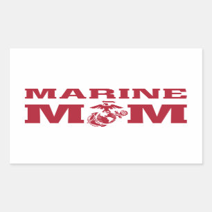 Marine mama rechthoekige sticker