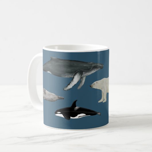 Marine mammals mug / cup koffiemok (Voorkant links)