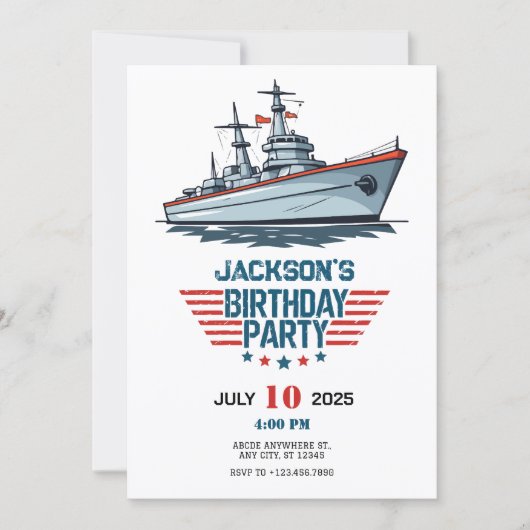 Marine Marine Marine Marine Marine schip Verjaarda Kaart (Voorkant)