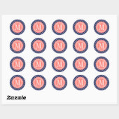 Marine Marokkaanse Tegels Lattice gepersonaliseerd Ronde Sticker (Vel)