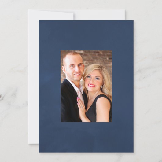  marine, maroon en Roos gouden bruiloft Save The Date (Achterkant)