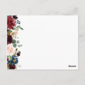 Marine Marsala Bloemenplek instellen Dank u kaart (Achterkant)