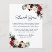 Marine Marsala Bloemenplek instellen Dank u kaart (Voorkant)