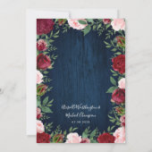Marine Marsala Country Rustieke Bruiloft Uitnodigi Kaart (Achterkant)