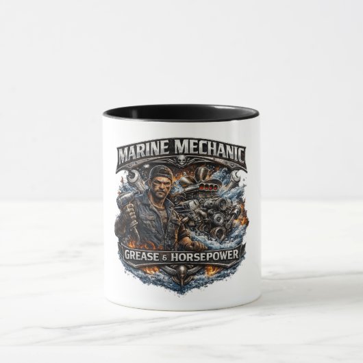 Marine Mechanicien Koffiemok Mok (Midden)