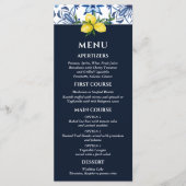 Marine Mediterraan Lemon Italiaans Trouwmenu Menu (Voorkant)