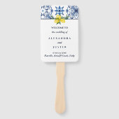 Marine Mediterraan Lemon Italiaans Trouwprogramma Handwaaier (Voorkant)