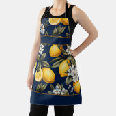 Marine Mediterraanse citroenen en bloemen Schort (Insitu)