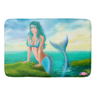 Marine Mermaid Fantasy Bath Mat