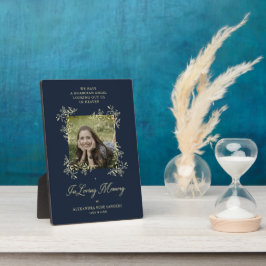 Marine met de hand geschreven chic bloemrijke rouw fotoplaat