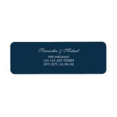 Marine minimalistisch retouradreslabel etiket (Voorkant)