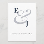 Marine Minimalistische Ampersand | Tafelnummer (Achterkant)