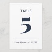 Marine Minimalistische Ampersand | Tafelnummer (Voorkant)