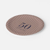 Marine & Mocha | 50 en een fantastisch verjaardags Papieren Bordje (Gekanteld)