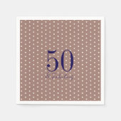 Marine & Mocha | 50 en een fantastisch verjaardags Servet (Voorkant)
