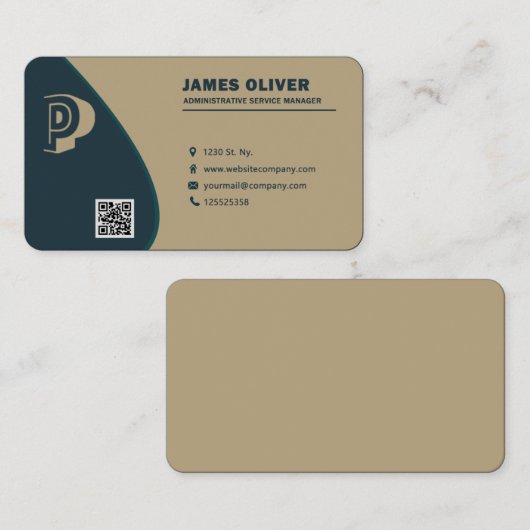 Marine Modern Administrative Service Manager Visitekaartje (Voorkant / Achterkant)
