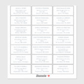 Marine Modern Bold Bruiloft Gast Adres Sticker (Vel)