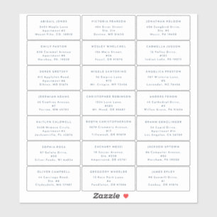 Marine Modern Bold Bruiloft Gast Adres Sticker