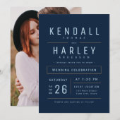 Marine Modern Chic Eenvoudige Typografie Foto Brui Kaart (Voorkant / Achterkant)