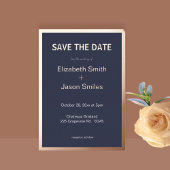 Marine Modern Gouden Grens Bruiloft Save the Date Folie Uitnodiging