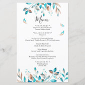 Marine Modern Groen Bruiloft Menu (Voorkant)