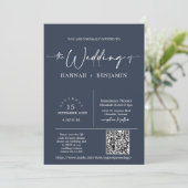 Marine Modern Minimalistische Trouwboog QR Code Fo Kaart (Staand voorkant)