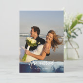 Marine Modern Photo Beach Elopement Aankondiging (Staand voorkant)