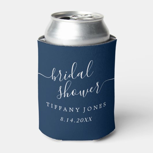Marine Modern Script Bruiloftsfeest Blikkoeler Blikjeskoeler (Blikje Voorkant)