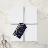 Marine moderne bloemige trouw-hartelijk dank cadeaulabel (Met Touw)
