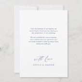 Marine moderne elegante scriptie foto bruiloft bedankkaart (Achterkant)