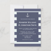 Marine moderne nautische bruiloft uitnodigingen (Voorkant)