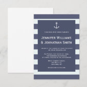 Marine moderne nautische bruiloft uitnodigingen (Voorkant / Achterkant)