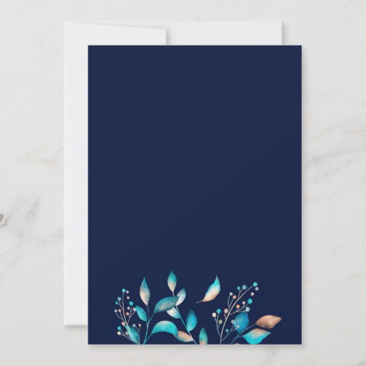 Marine moderne rustieke bruiloft kaart (Achterkant)