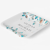 Marine moderne rustieke bruiloft papieren bordje (Gebogen)