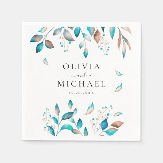 Marine moderne rustieke bruiloft servet (Voorkant)