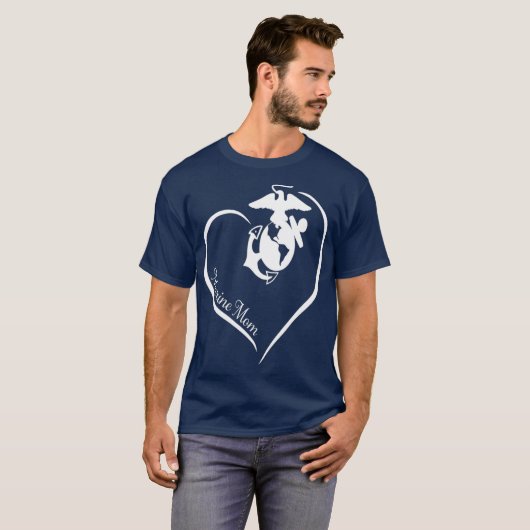 MARINE MOM CURVE HEART T-SHIRT (Voorkant volledig)