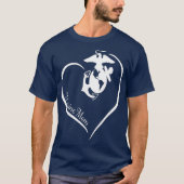 MARINE MOM CURVE HEART T-SHIRT (Voorkant)